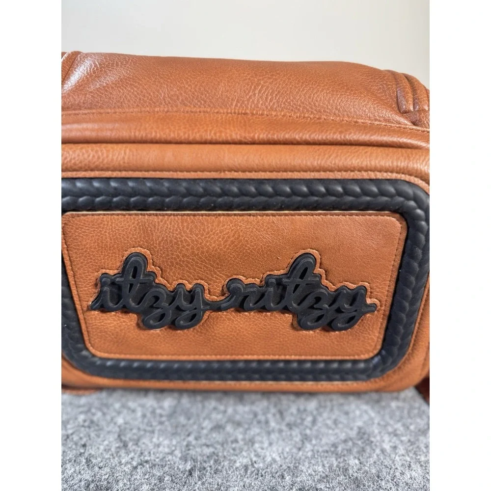 Itzy Ritzy Boss Plus Backpack Diaper Bag - Cognac Vegan leather Finish